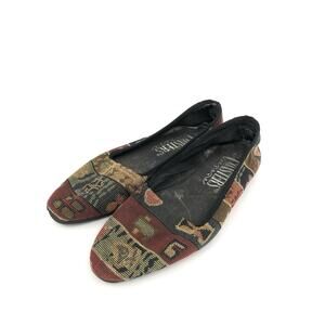 Vintage Brocade Slip On Flats Tapestry Shoes by Coasters Size 6.5